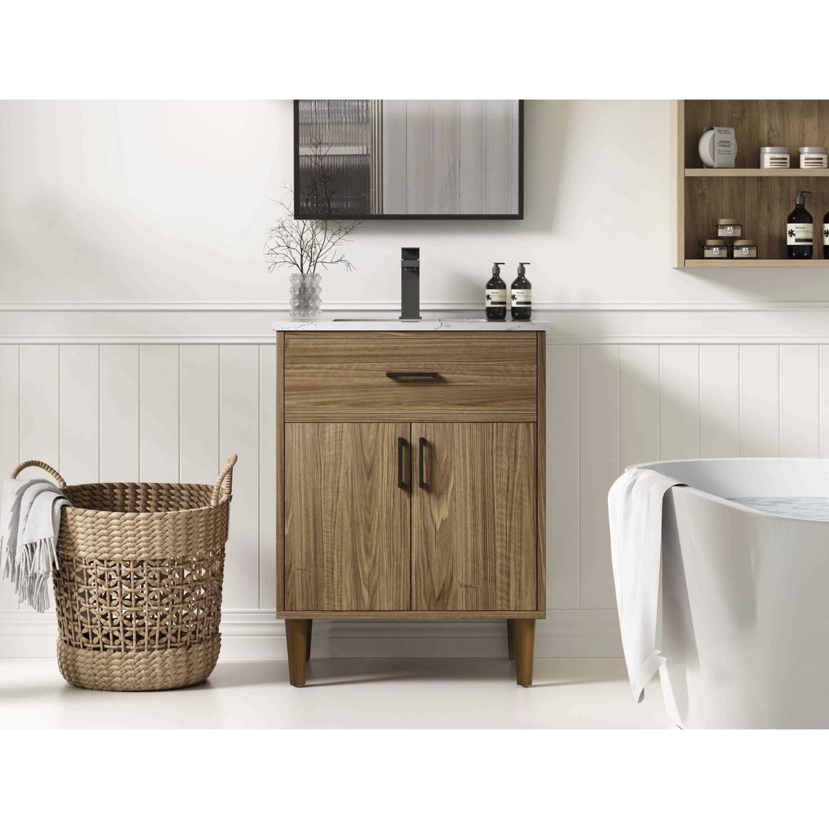 Elegant Lighting VF25024WB Chandler Vanity Walnut Brown