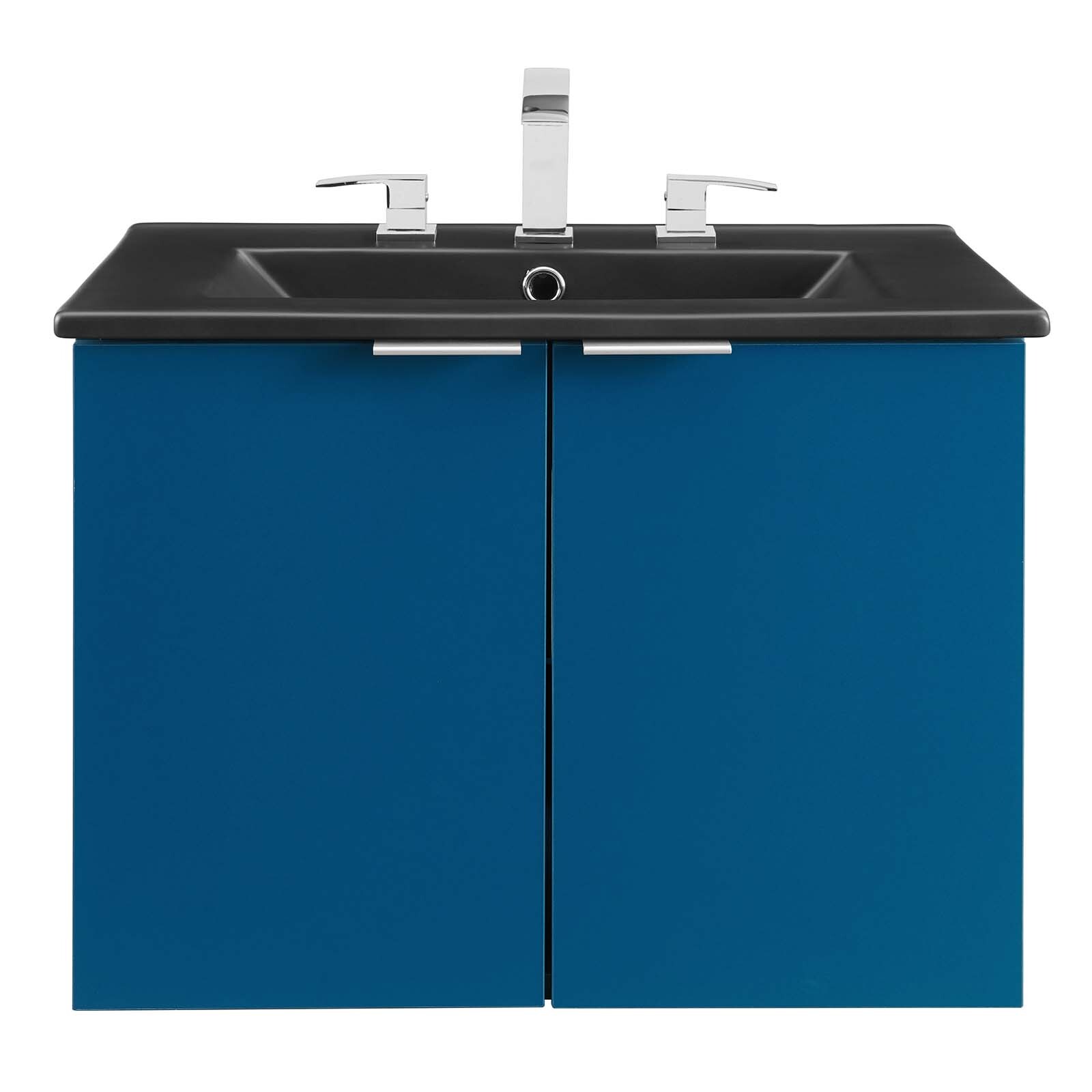 Modway Maybelle 24″ Wall-Mount Bathroom Vanity In Navy Black