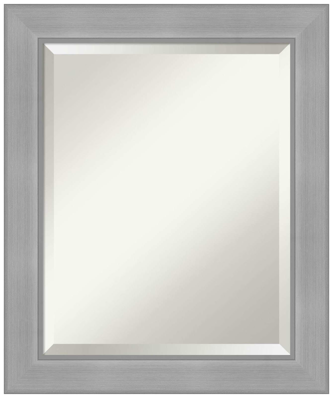 24×20 Brushed Nickel Rectangle Bathroom Mirror – Versatile Wall Decor, Beveled E