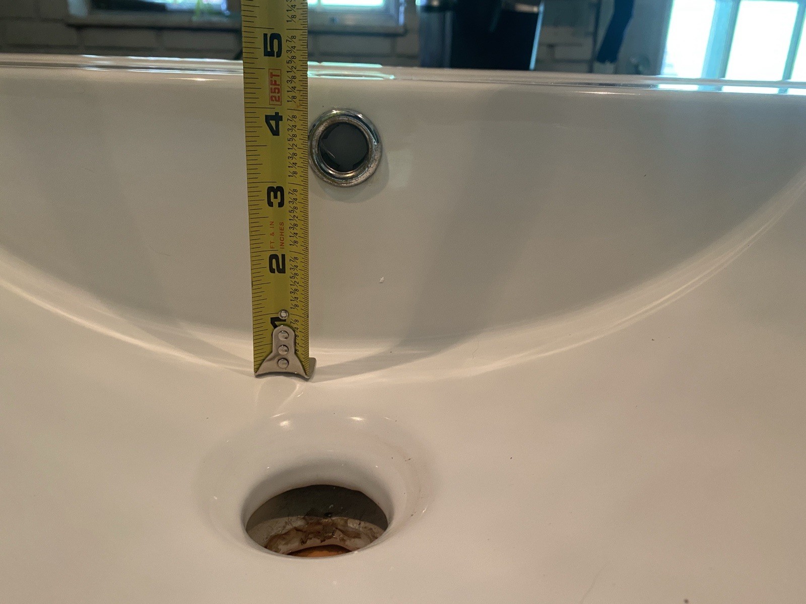 24″ Ceramic Vanity Top Sink, Modern Rectangular Bathroom Basin with Faucet Hole