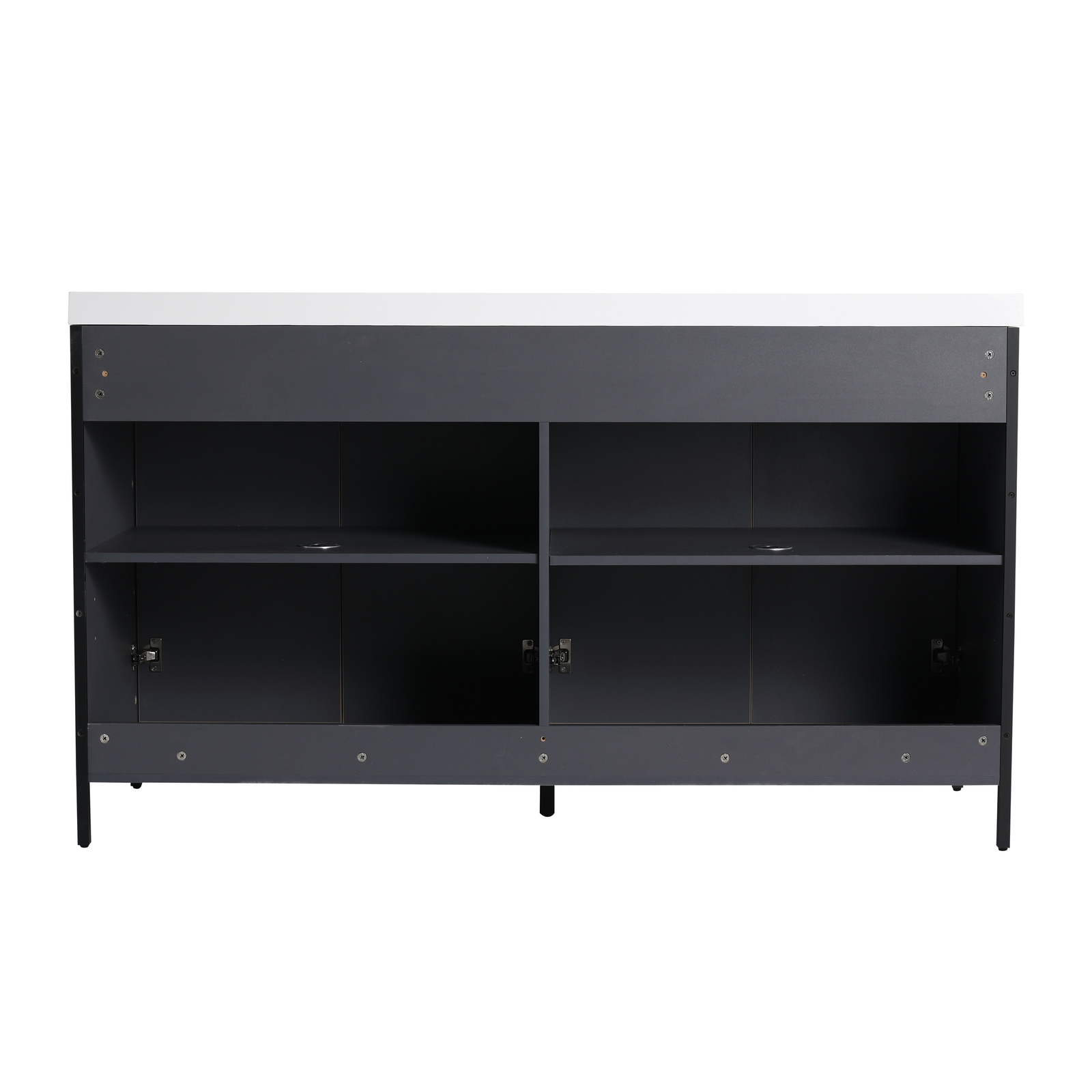 60″ Plywood Freestanding Bathroom Vanity Without Sink Top Included With 4Doors