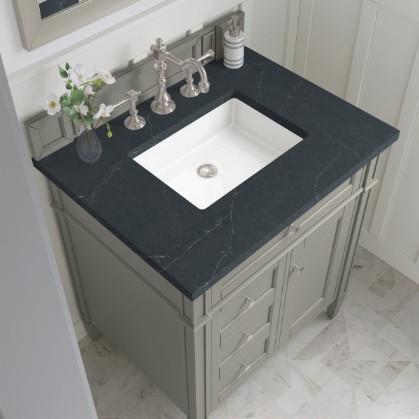 30″ James Martin Brittany 650-V30-UGR-3CSP Vanity Cabinet Charcoal Soapstone Top