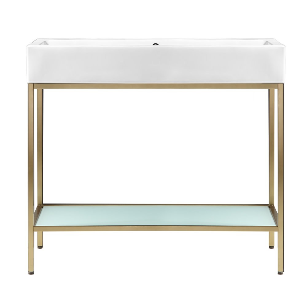 Swiss Madison SM-BV73 Pierre 33-1/2″H Console Sink Set – Gold