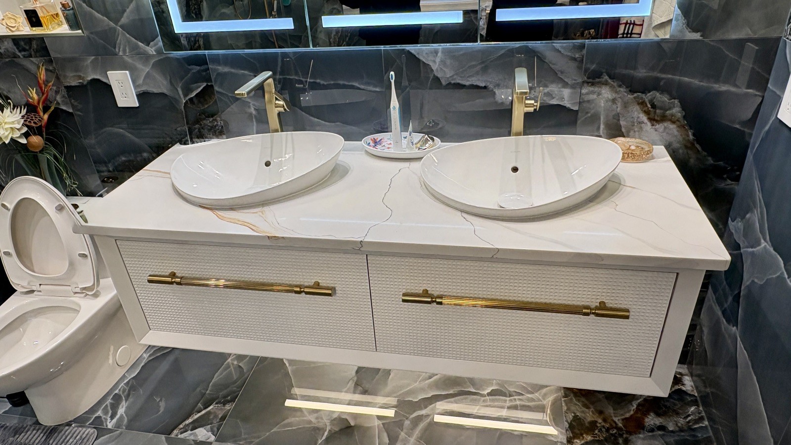 Kohler Enivo 62″ White Double Wall Mounted Vanity Cabinet Only – K-33563-0