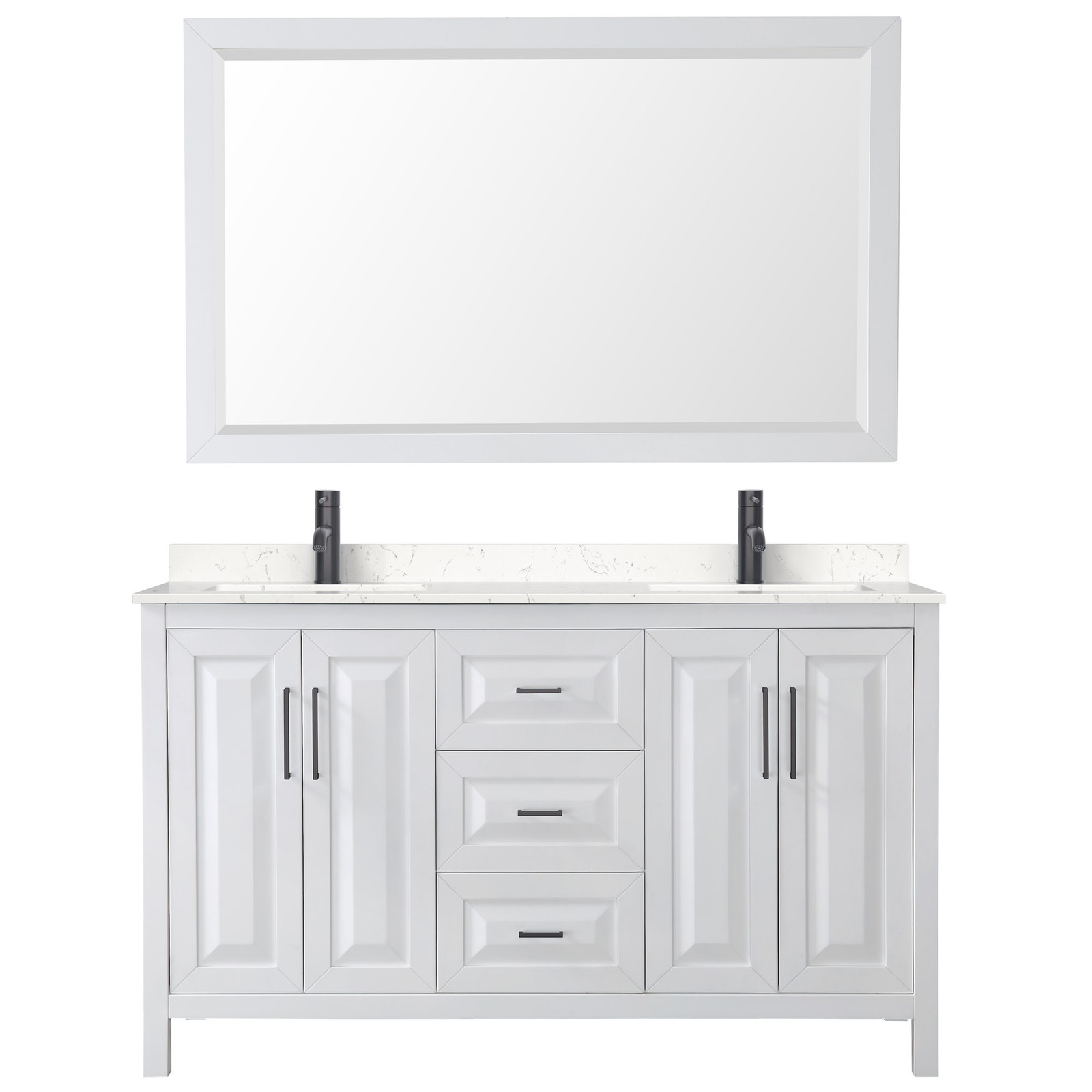 Wyndham Collection WCV252560D-VCA-M58 Daria 60″ – Dark Gray / White Cultured
