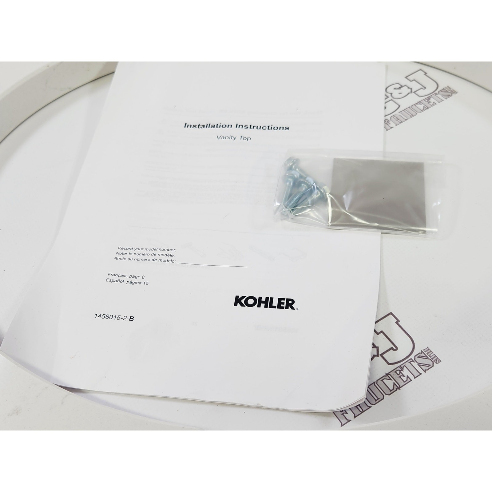 Kohler 28247-EST Silestone Quartz 25″ Vanity Top Oval Cutout – ET Statuario