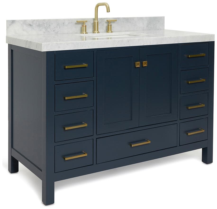 Ariel A048SCW5RVO Cambridge 48″ – Midnight Blue / Italian Carrara Marble Top /