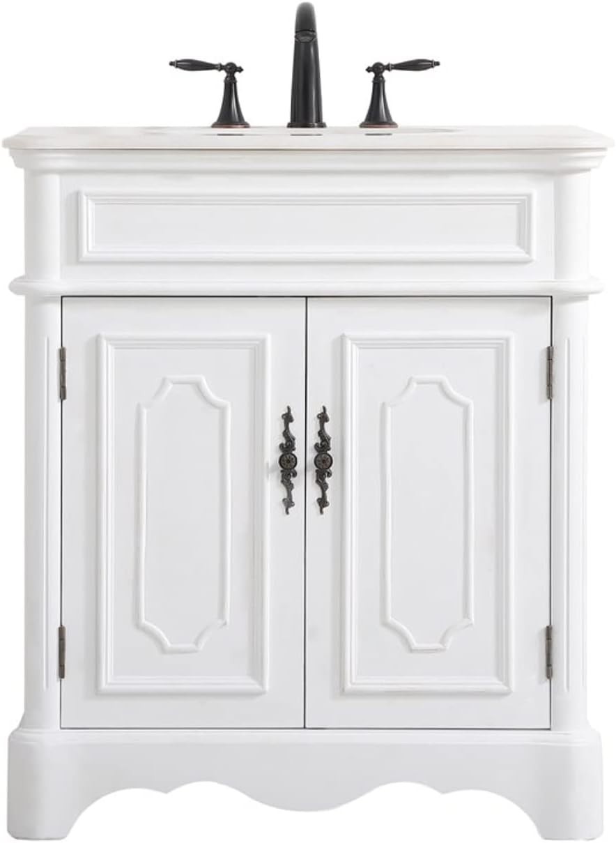Elegant Lighting – VF30430AW – 30 inch single bathroom vanity in Antique White