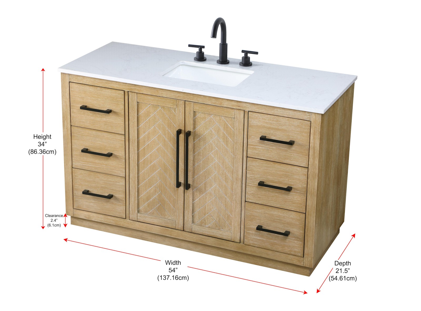 Elegant Lighting VF29054 Chase 54″ – Hazel Oak