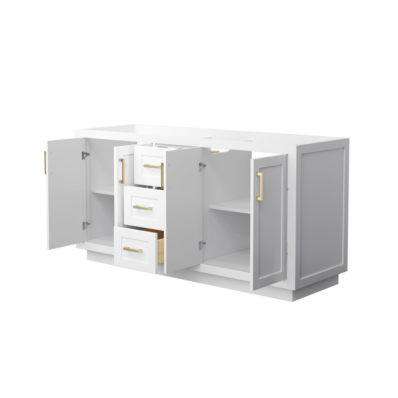 Wyndham Collection WCF2929-66D-CX-MXX Miranda 66″ Double – White / Brushed Gold
