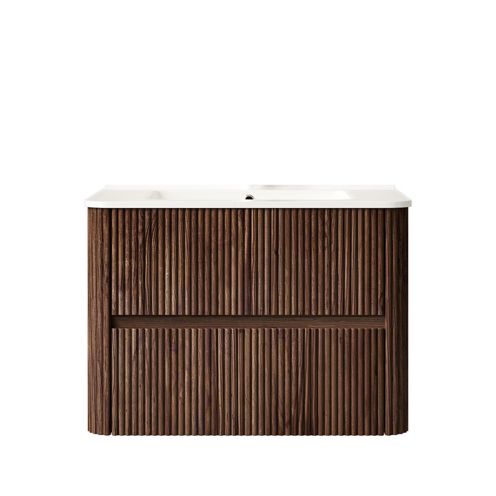 24″ 30″ 36″ Wall Mounted Bathroom Vanity with Sink, Floating Cabinet, 2 Drawers