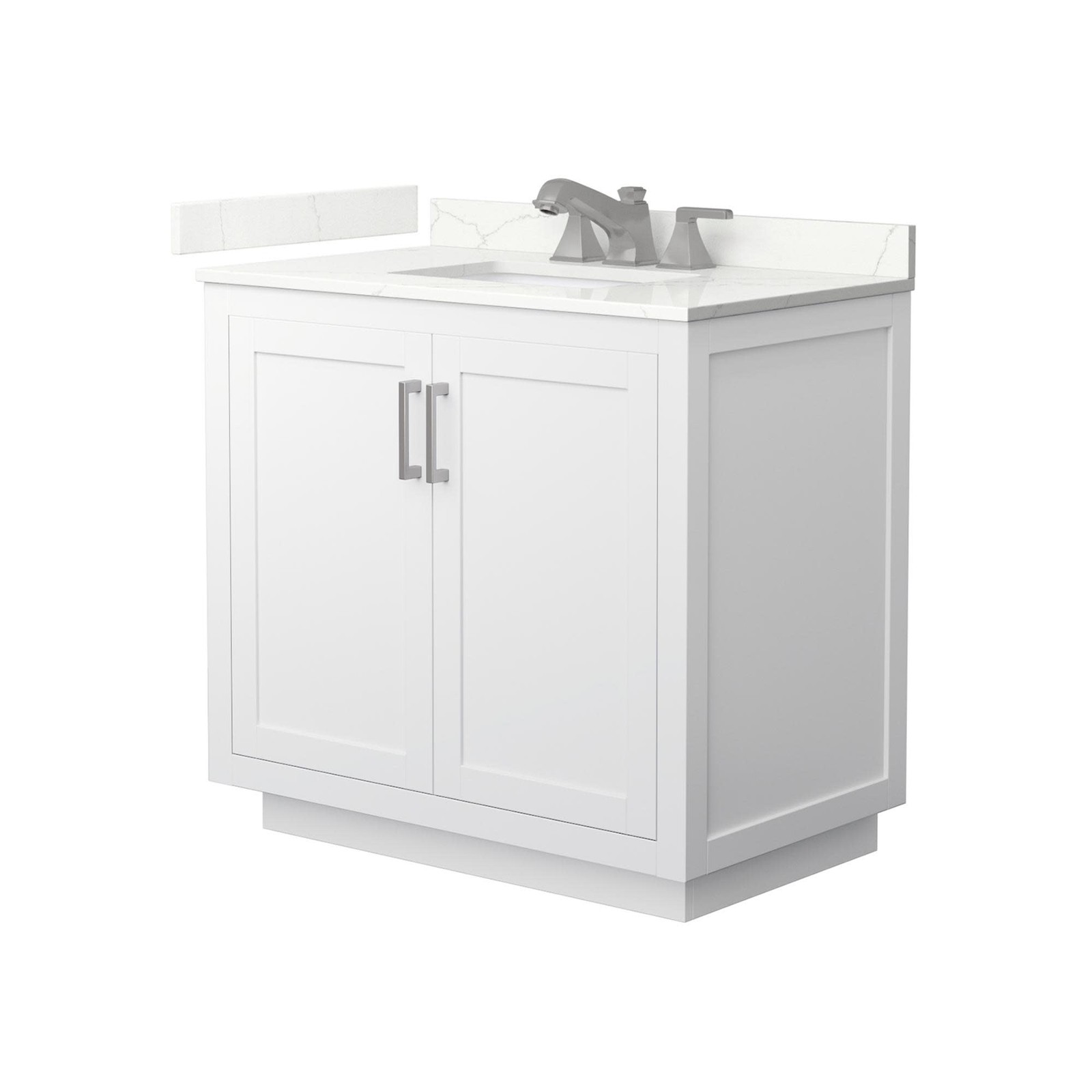 Wyndham Collection WCF292936S-QTZ-US3MXX Miranda 36″ – Dark Gray / Giotto Quartz