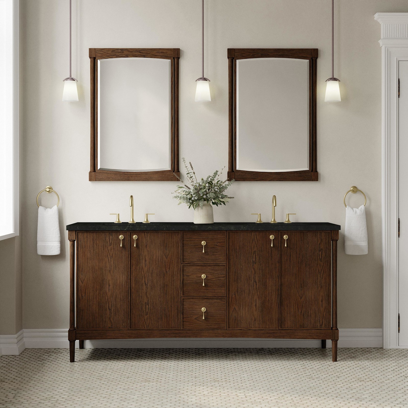 James Martin Vanities D680-V72-3PHT Kinnsden 72″ – Sable Oak