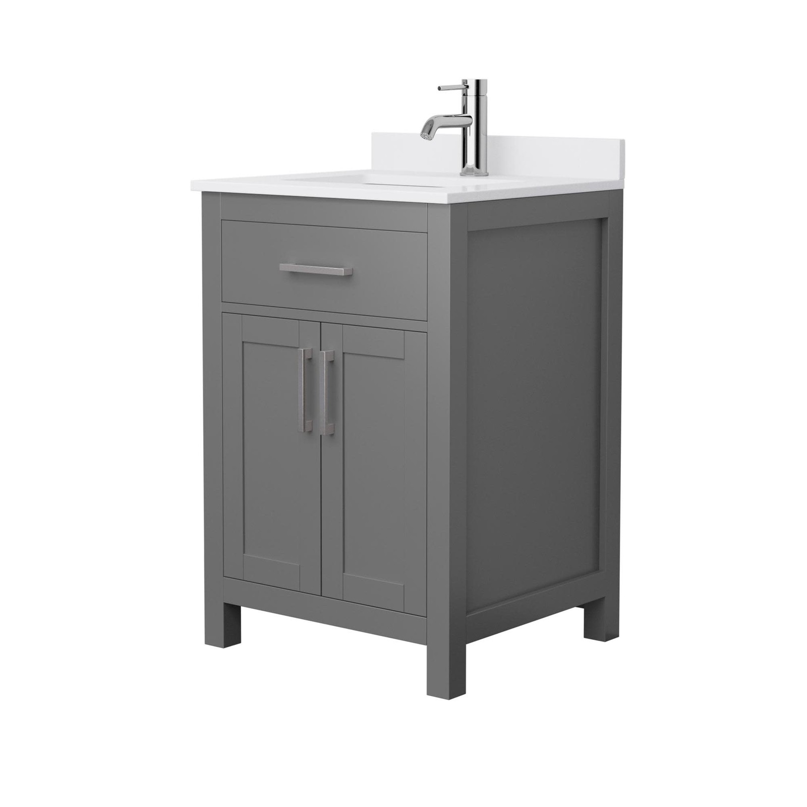 Wyndham Collection WCG242424S-VCA-MXX Beckett 24″ – White / White Cultured