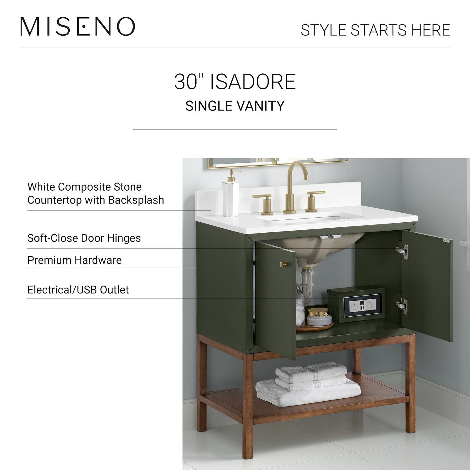 Miseno MV-N254-V30 Isadore 30″ – Tricorn Black
