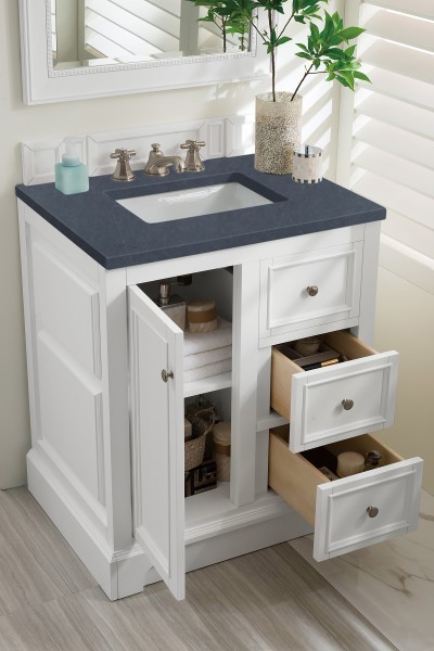 30″ James Martin De Soto 825-V30-BW-3CSP Vanity Cabinet Charcoal Soapstone Top