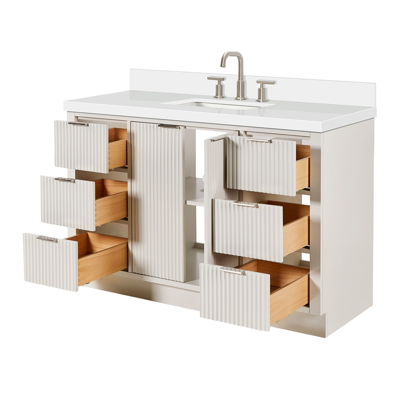 Ariel P55WQRVO Milan 55″ – Warm White / Pure White Quartz Top / Brushed Nickel
