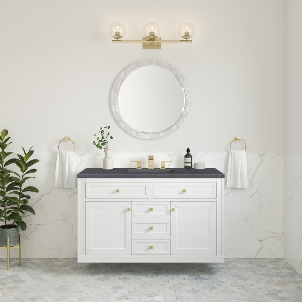 48″ James Martin Chicago 503-V48-GW-3CSP Vanity Cabinet Charcoal Soapstone Top