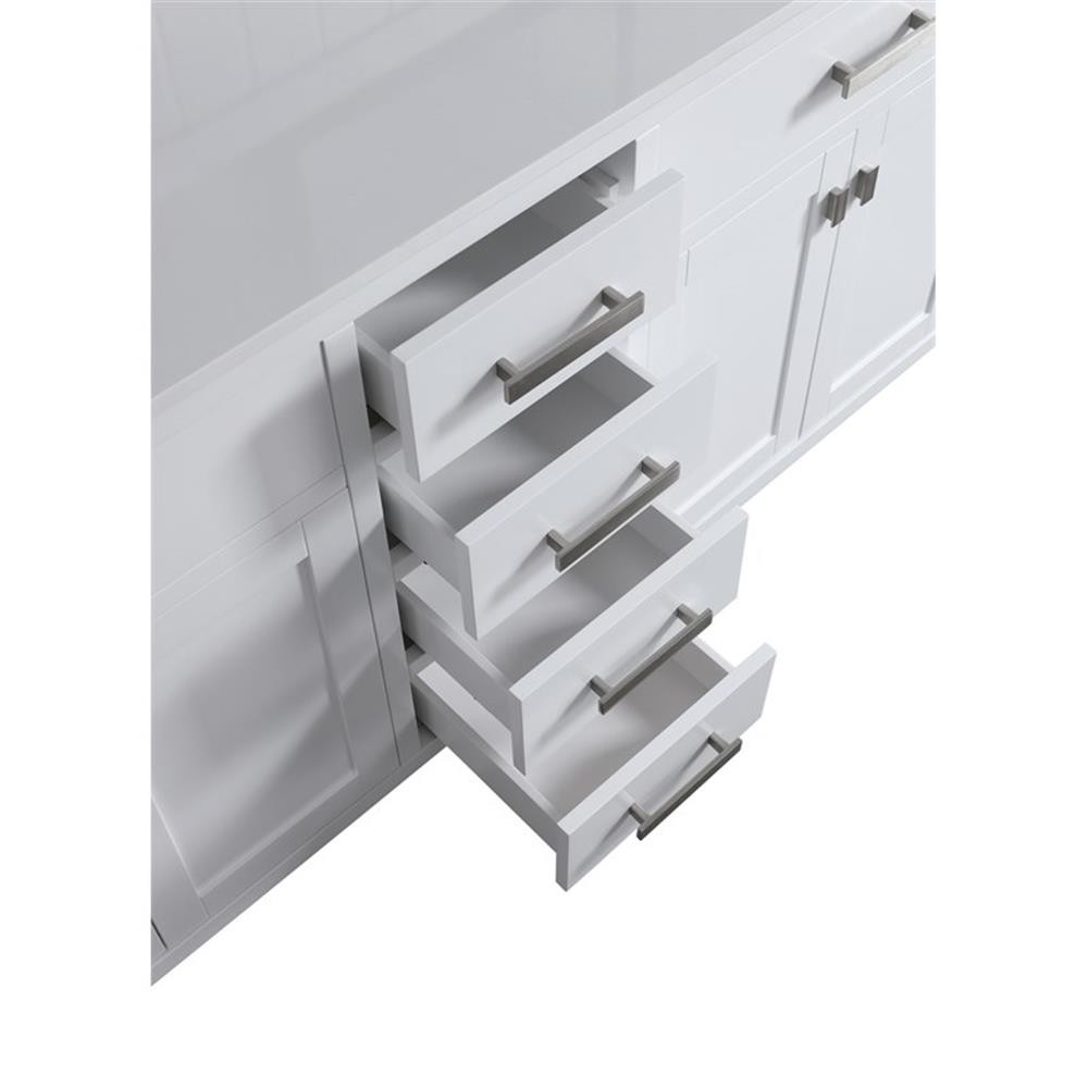 Pemberly Row Modern / Contemporary 72″ Vanity Base Only in White