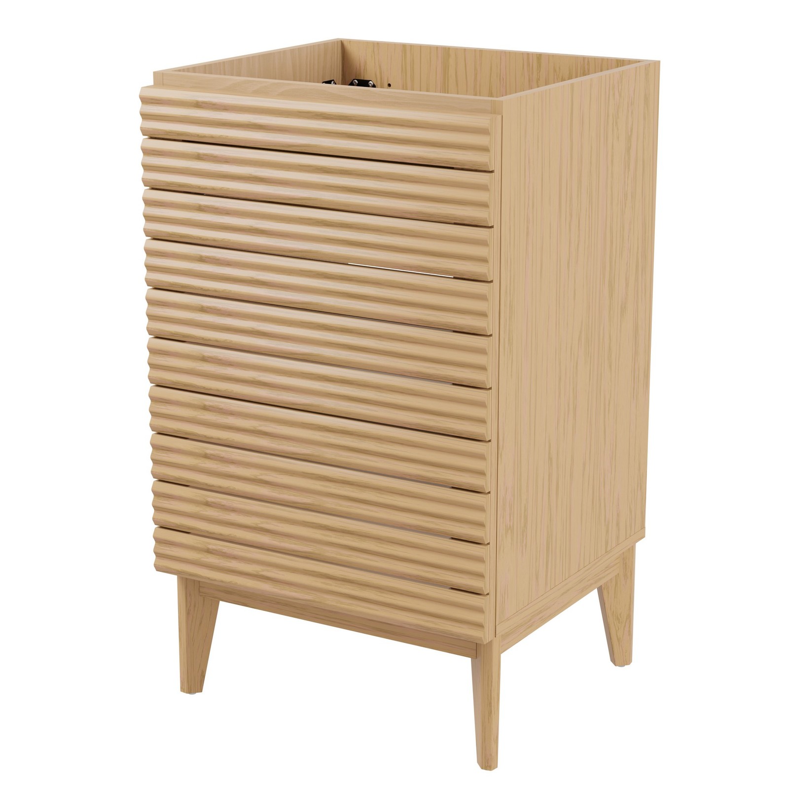 Calandre 20 in. W x 18 in. D x 33 in. H Thin Linear Slat Modern Farmhouse 2-Shel