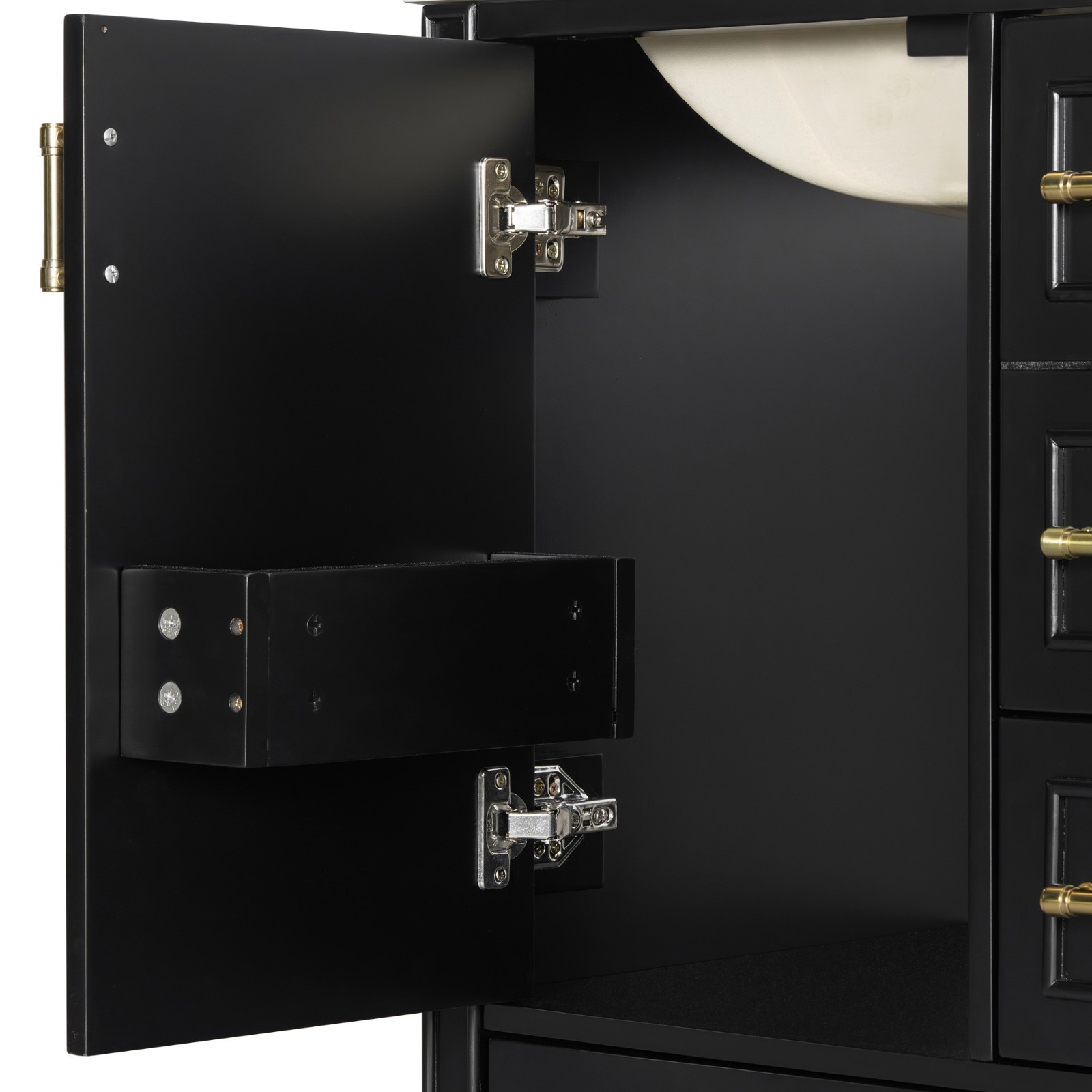 Black vanity cabinet with Sink 24 Inch Floor Standing vanity for bathroom Unit
