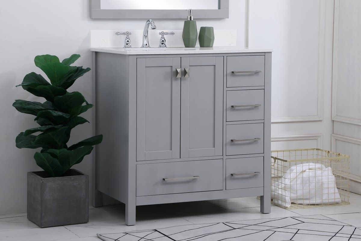 Elegant Lighting VF18832 Irene 32″ – Grey