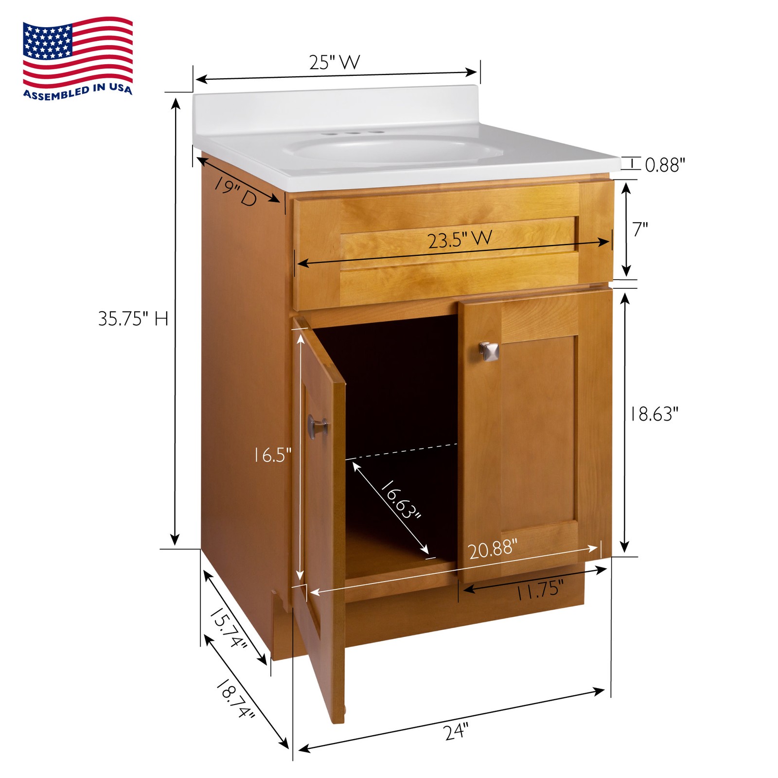 Design House 231019 Brookings 24″ – Modern Birch