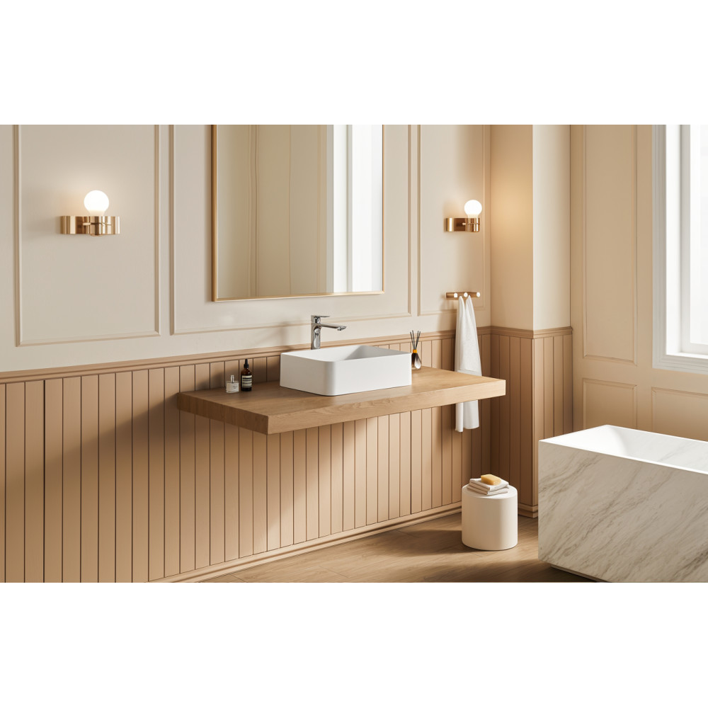 20″ x 14″ Solid Surface Vessel Bathroom Sink Basin in Matte White