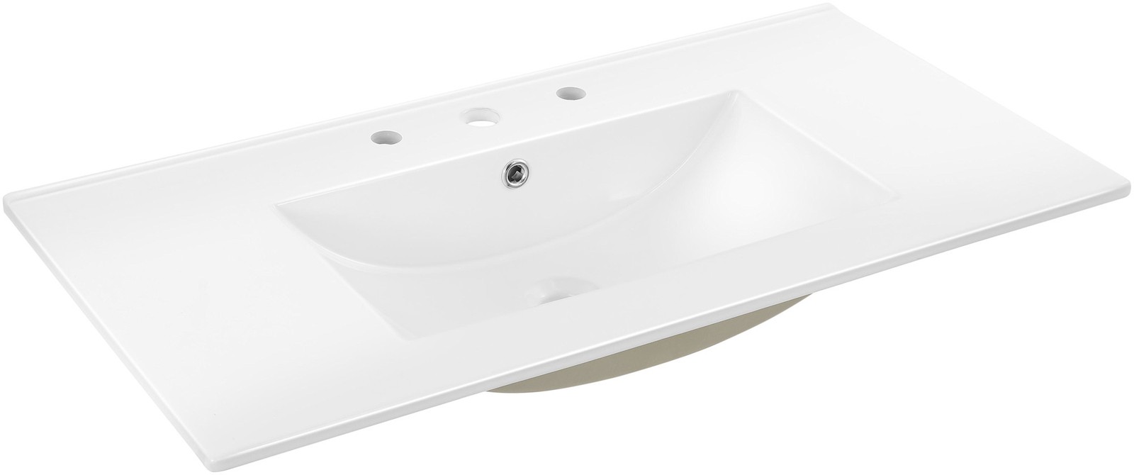 JONATHAN Y Lighting SNK1003 Ancillary 36″ Ceramic Vanity Top – White