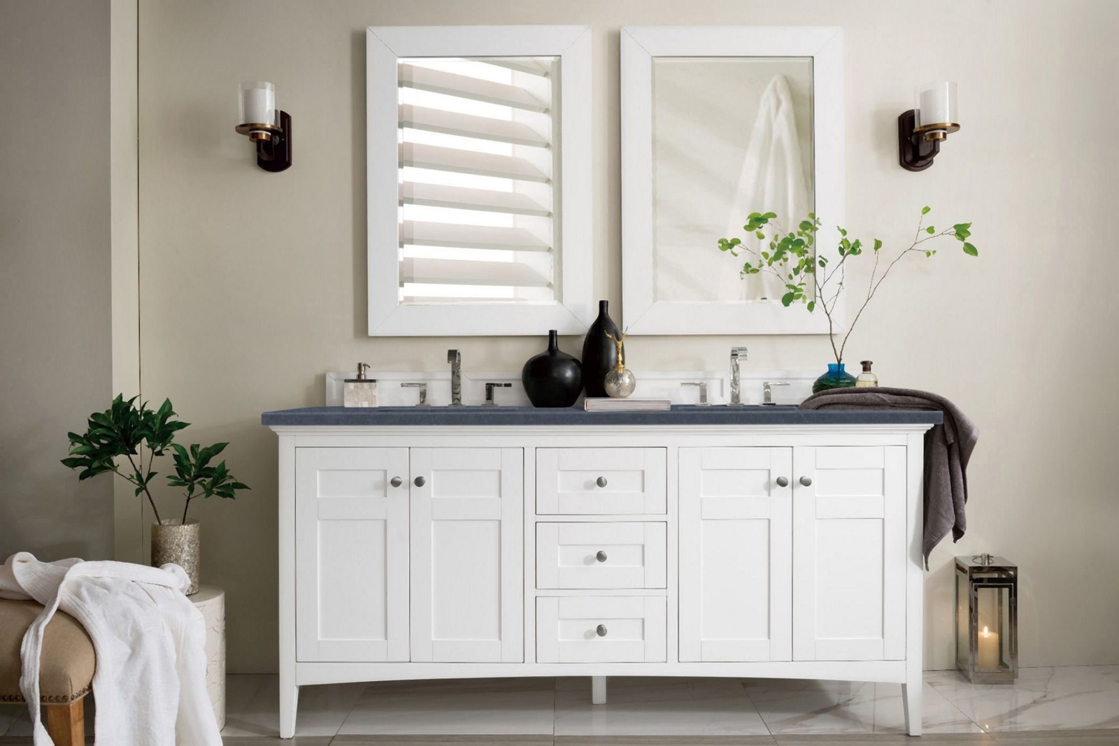 James Martin Vanities 527-V72-3CSP Palisades 72″ – White