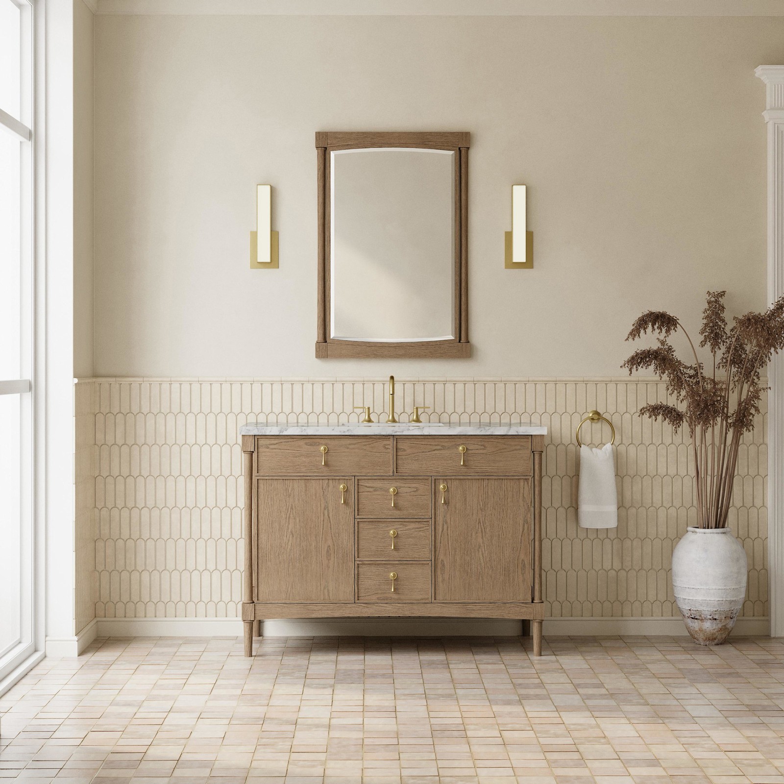 James Martin Vanities D680-V48-3CAR Kinnsden 48″ – Sable Oak