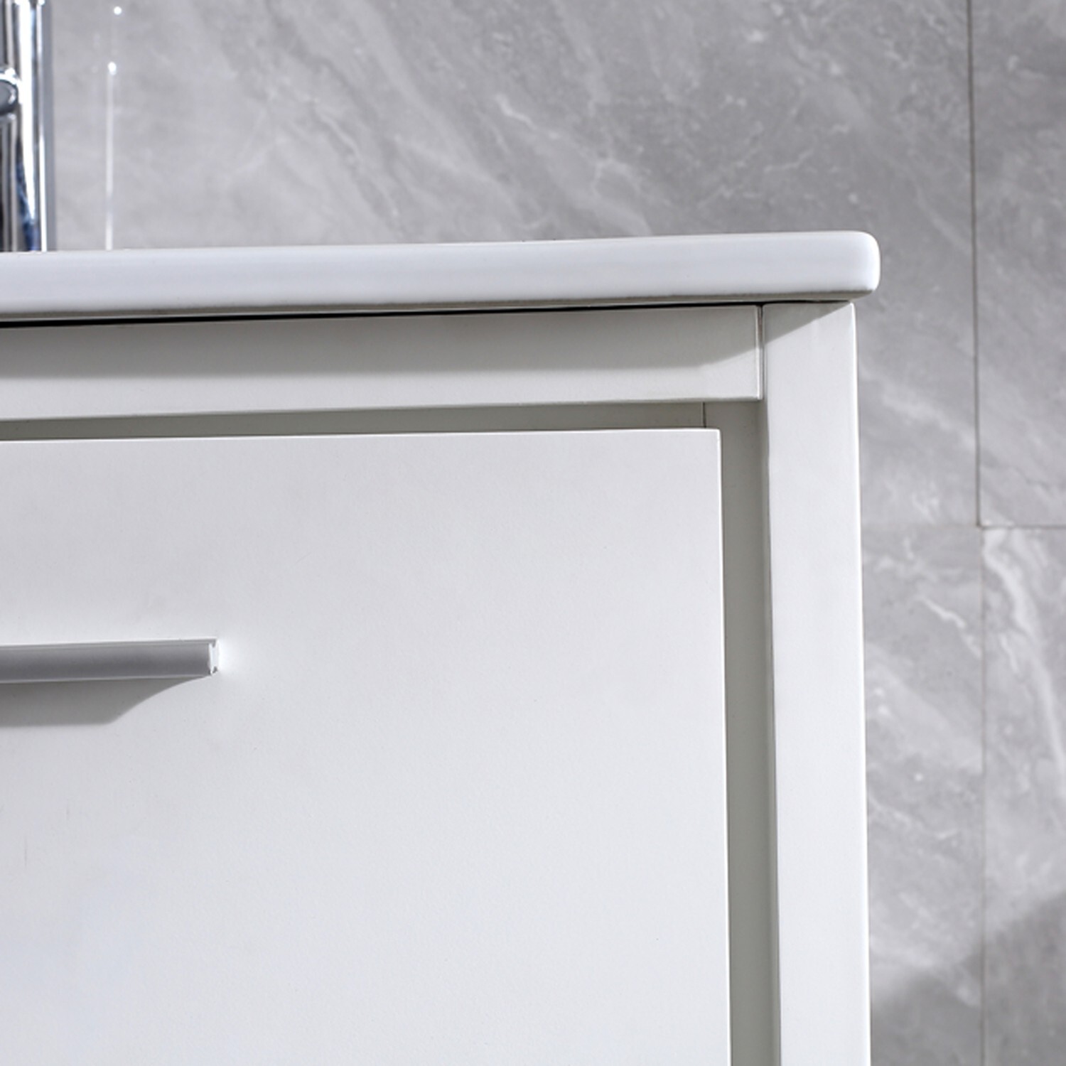 24″ Bathroom Vanity White Single Storage Free Standing Cabinet NO Sink & Faucet