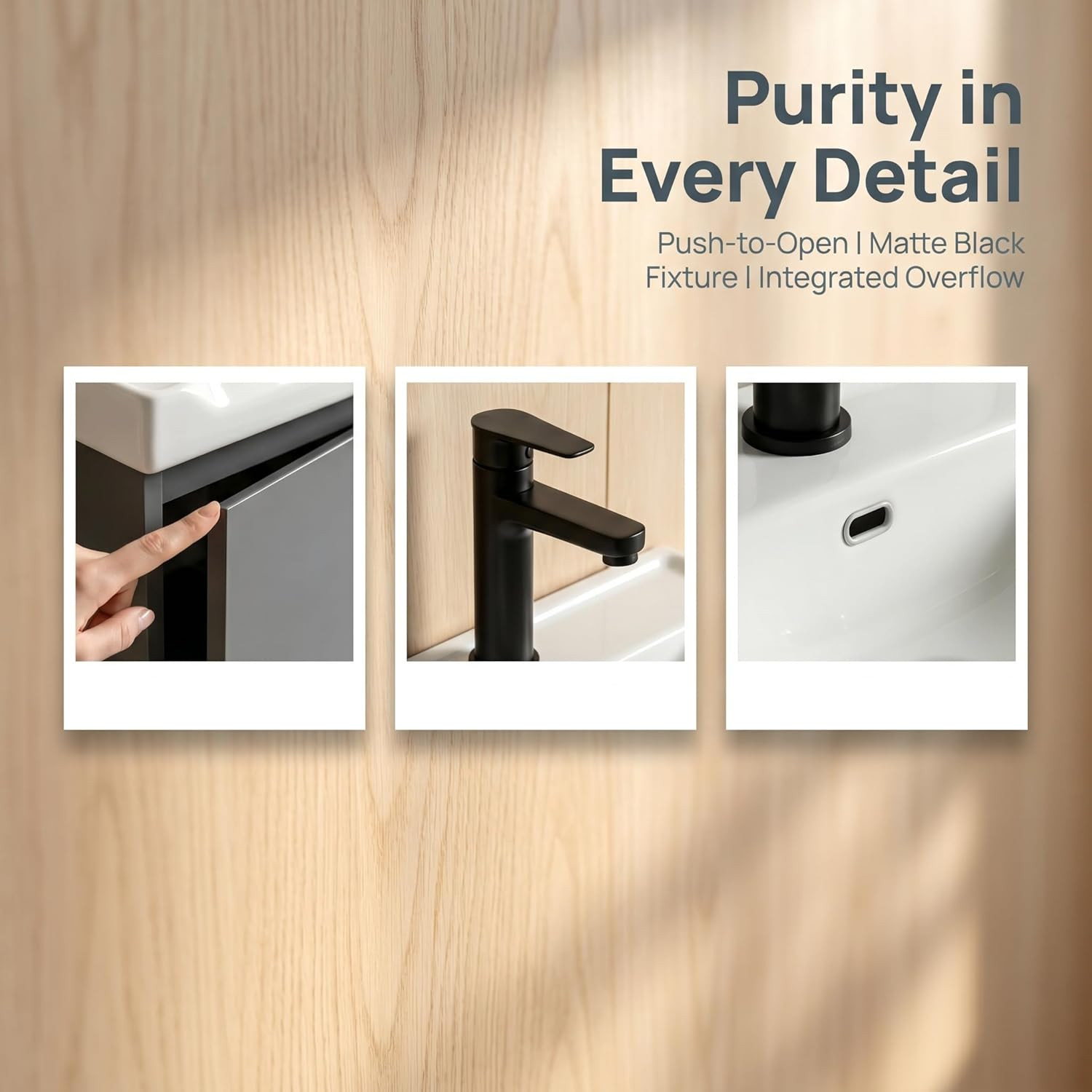 Modern-Style 17In Wall-Mounted Bathroom Vanity with a Ceramic Sink and a Compact