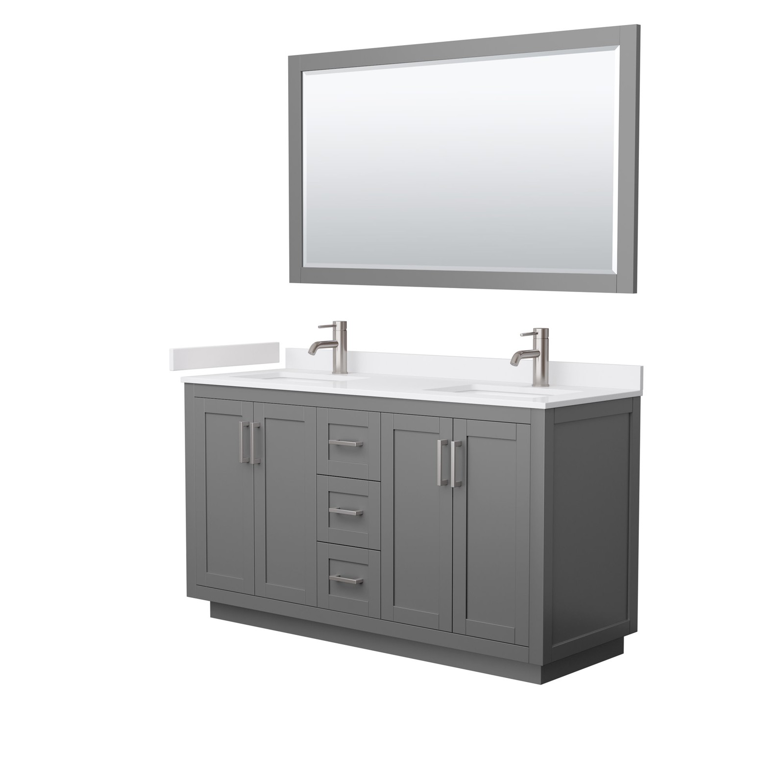Wyndham Collection WCF2929-60D-VCA-M58 Miranda 60″ – Dark Gray / White Cultured