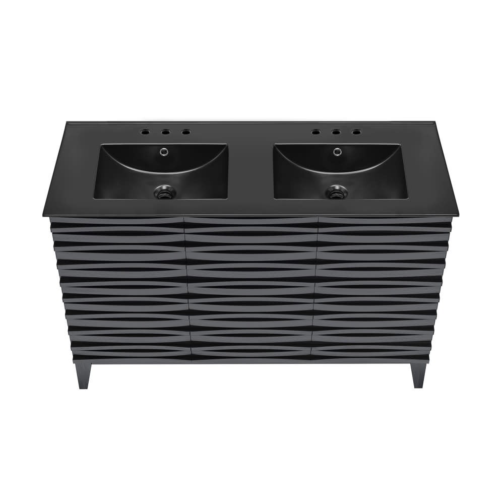 Swiss Madison SM-BV557D-3 Cascade 48″ – Brown Oak / Matte Black