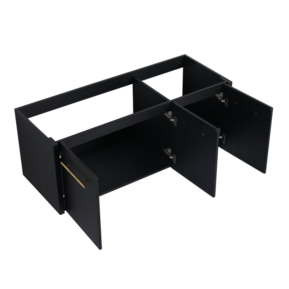 48-inch Wall-Mounted Bathroom Vanity Pop-Up Drain P-Trap Rear Baffle