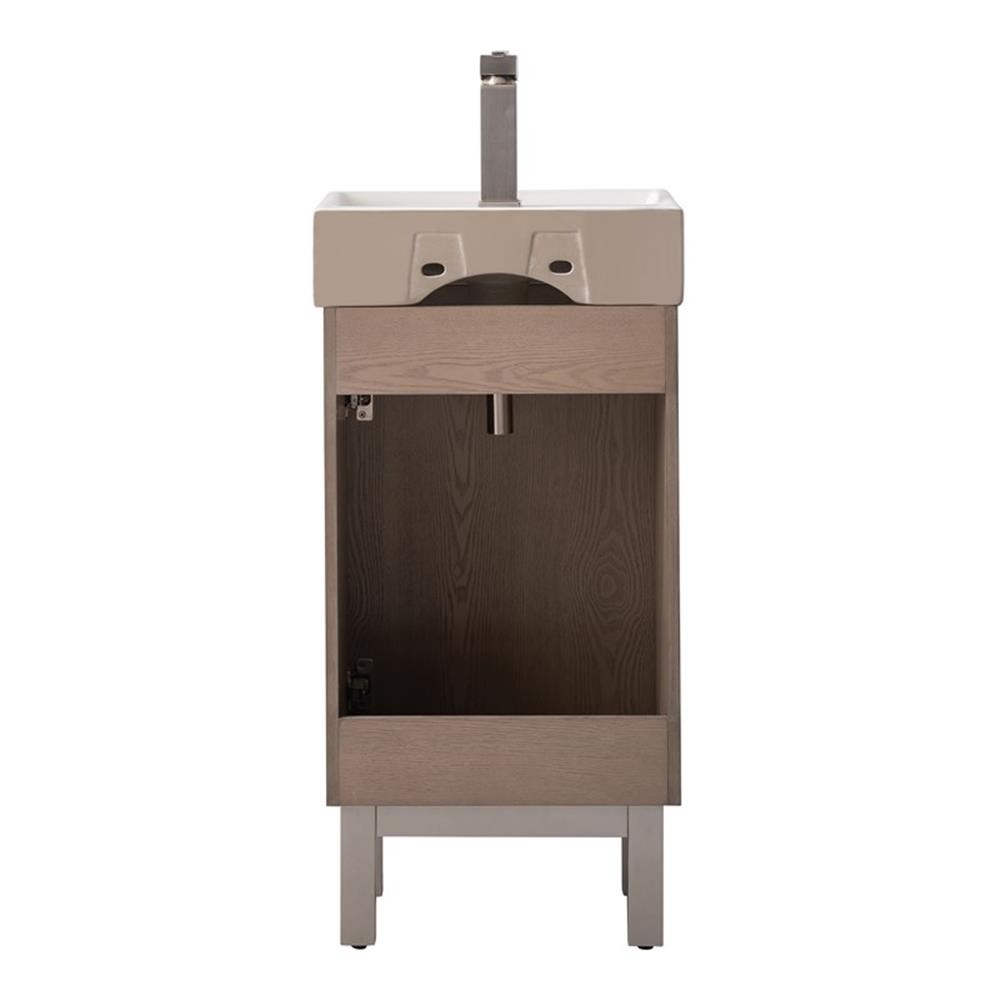 Design Element Stella 16.5″ Wood Single Sink Vanity in Oak