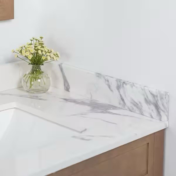 Home Decorators Collection 21in Cultured Marble Side Splash in Toscana