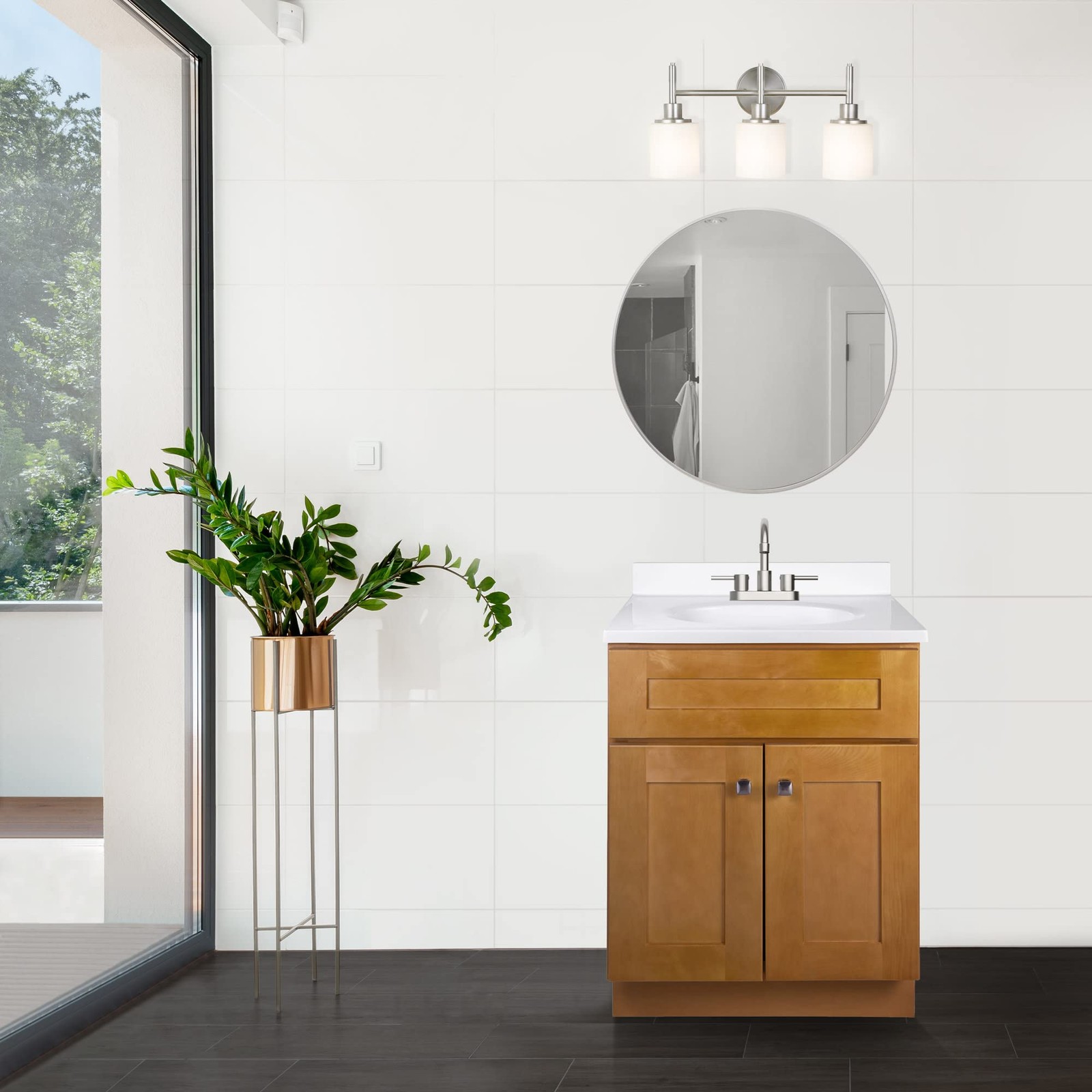 Design House Brookings 25″x19″ Marble Bathroom Vanity in Birch