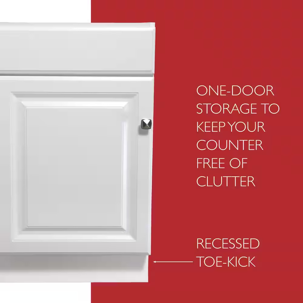 Wyndham 18 In. 1-Door Bath Vanity Cabinet Only in White (Ready to Assemble)