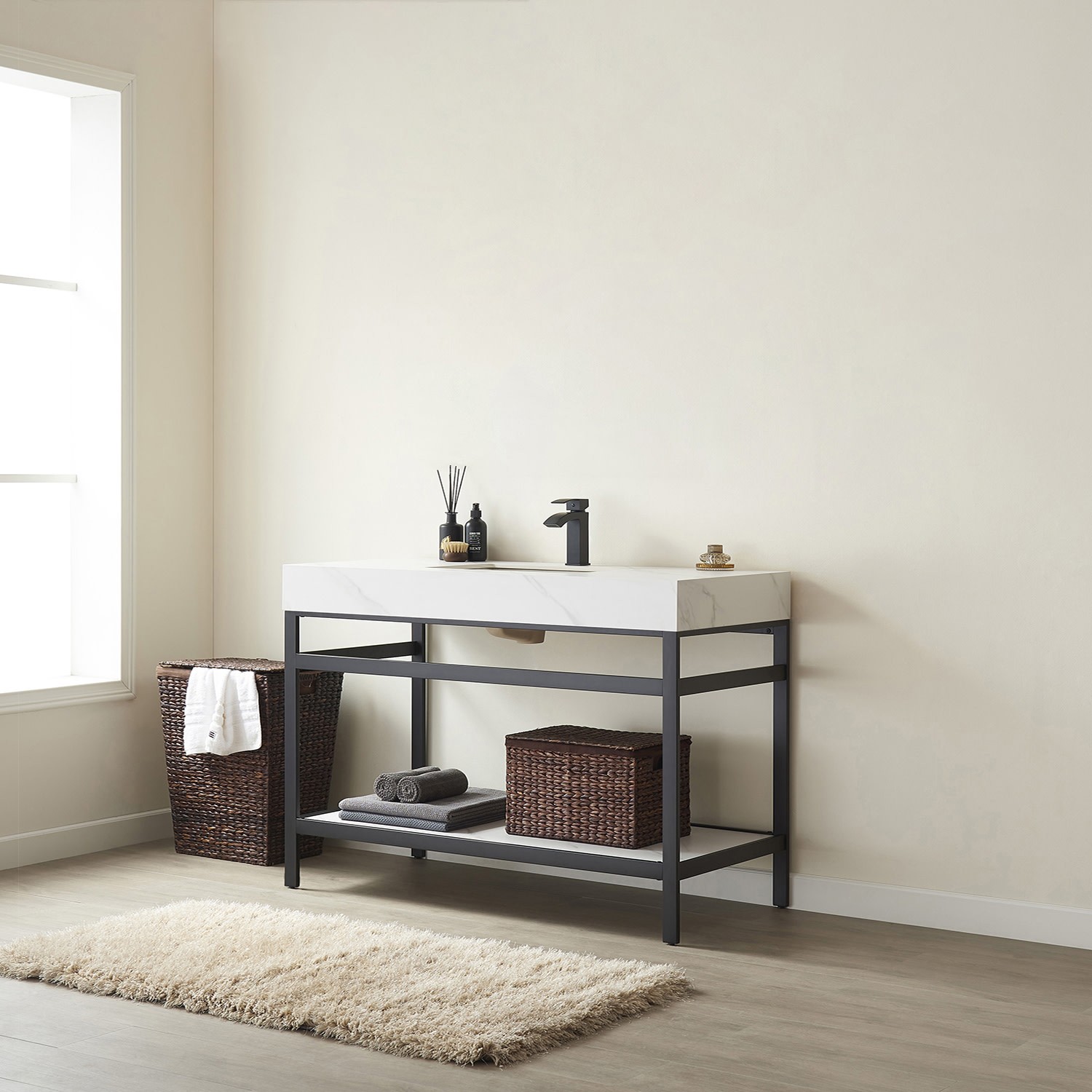Miseno MV702548-NM Funes 48″ – Brushed Gold / White