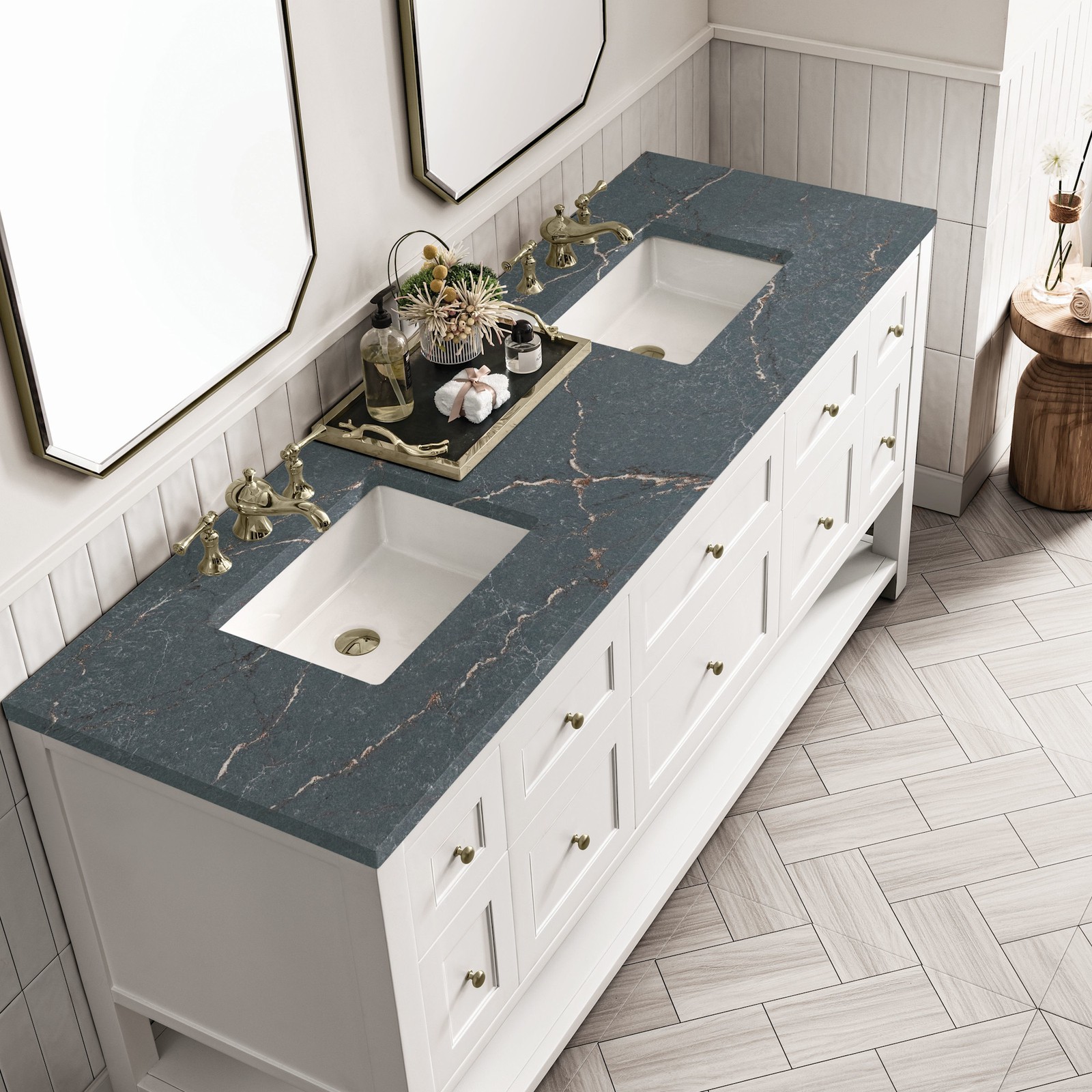 James Martin Vanities 330-V72-FPBL Breckenridge 72″ – Serenity Blue