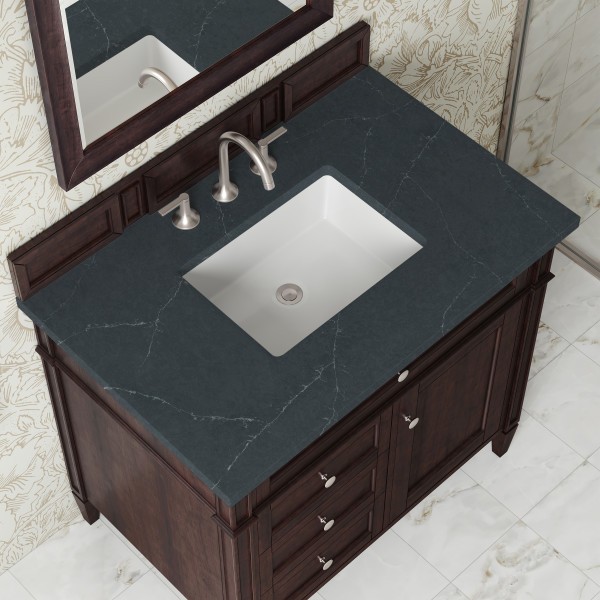 36″ James Martin Brittany 650-V36-BNM-3CSP Vanity Cabinet Charcoal Soapstone Top