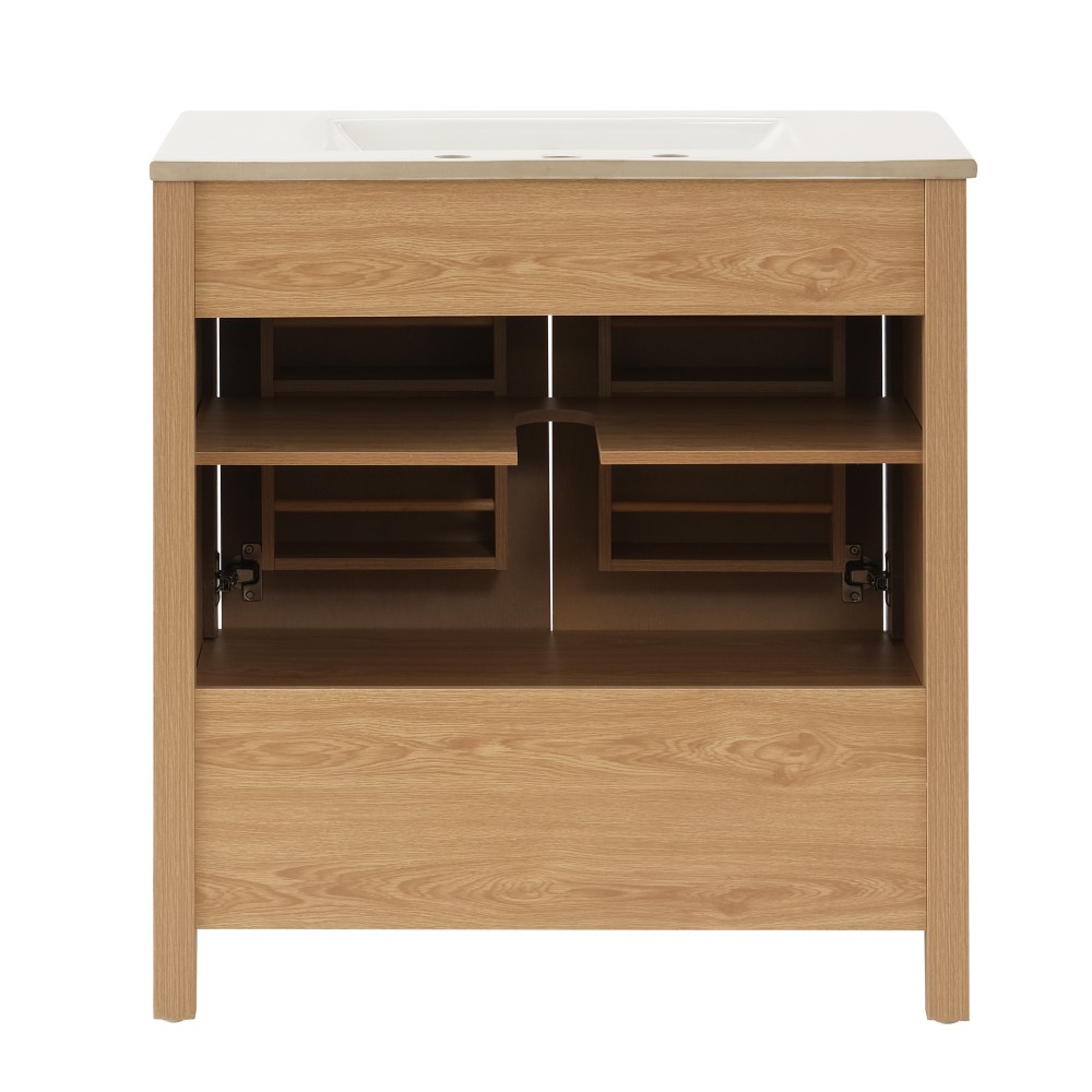30″ Bathroom Vanity with Sink & Soft-Close Door – Wood/MDF Cabinet