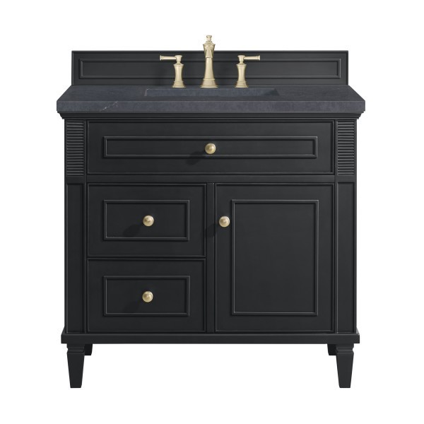 36″ James Martin Lorelai 424-V36-BKO-3CSP Vanity Cabinet Charcoal Soapstone Top