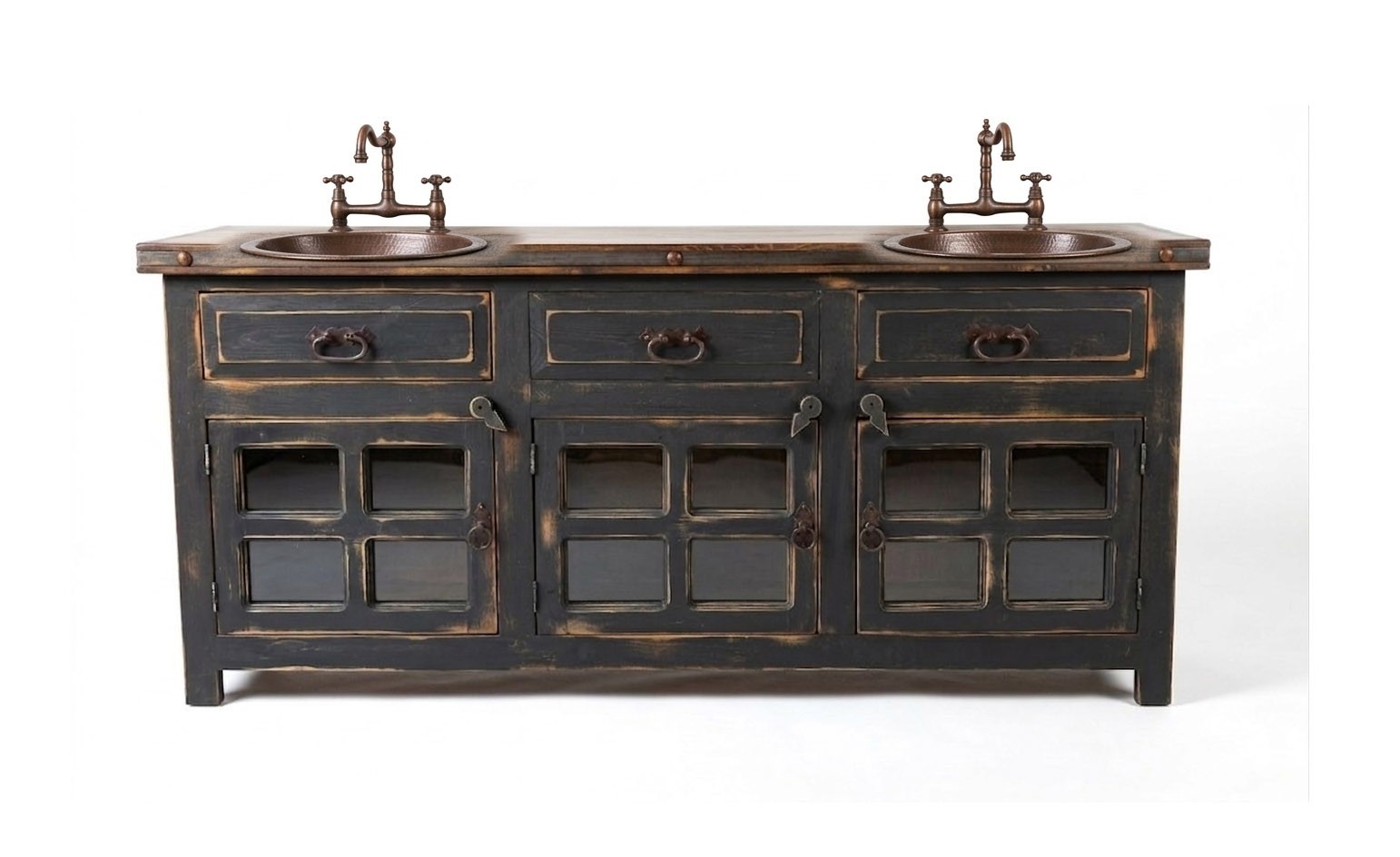 Abbot Rustic Turquoise Bathroom Vanity