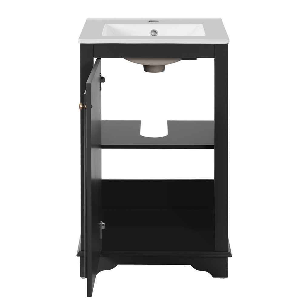 20″ Bathroom Vanity w/Sink, Freestanding Bath Vanity Cabinet for Small Bathroom
