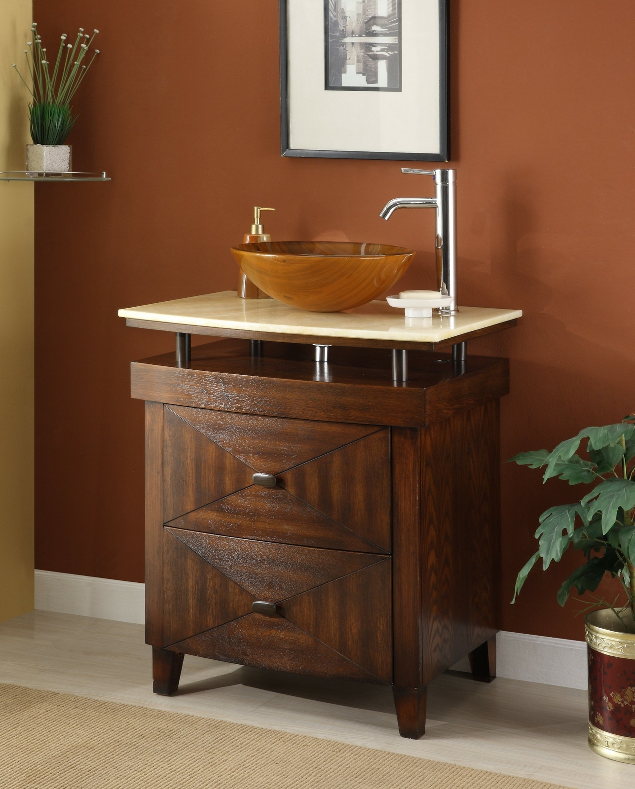 28 inch Verdana Onyx Counter Top Vessel Sink Bathroom Vanity # SW029