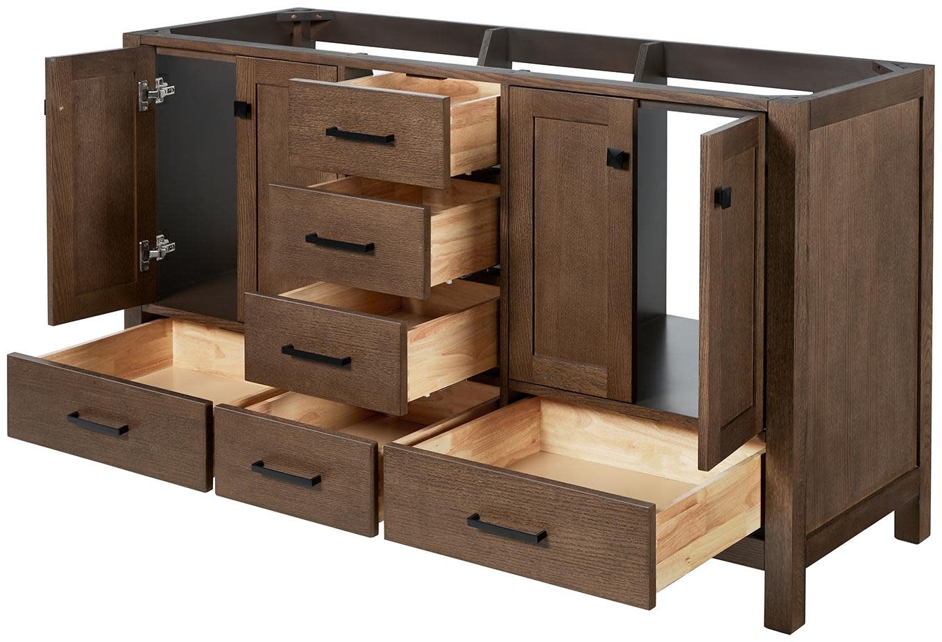 Ariel A060D-BC Cambridge 60″ Double – Brown Oak / Satin Brass Hardware