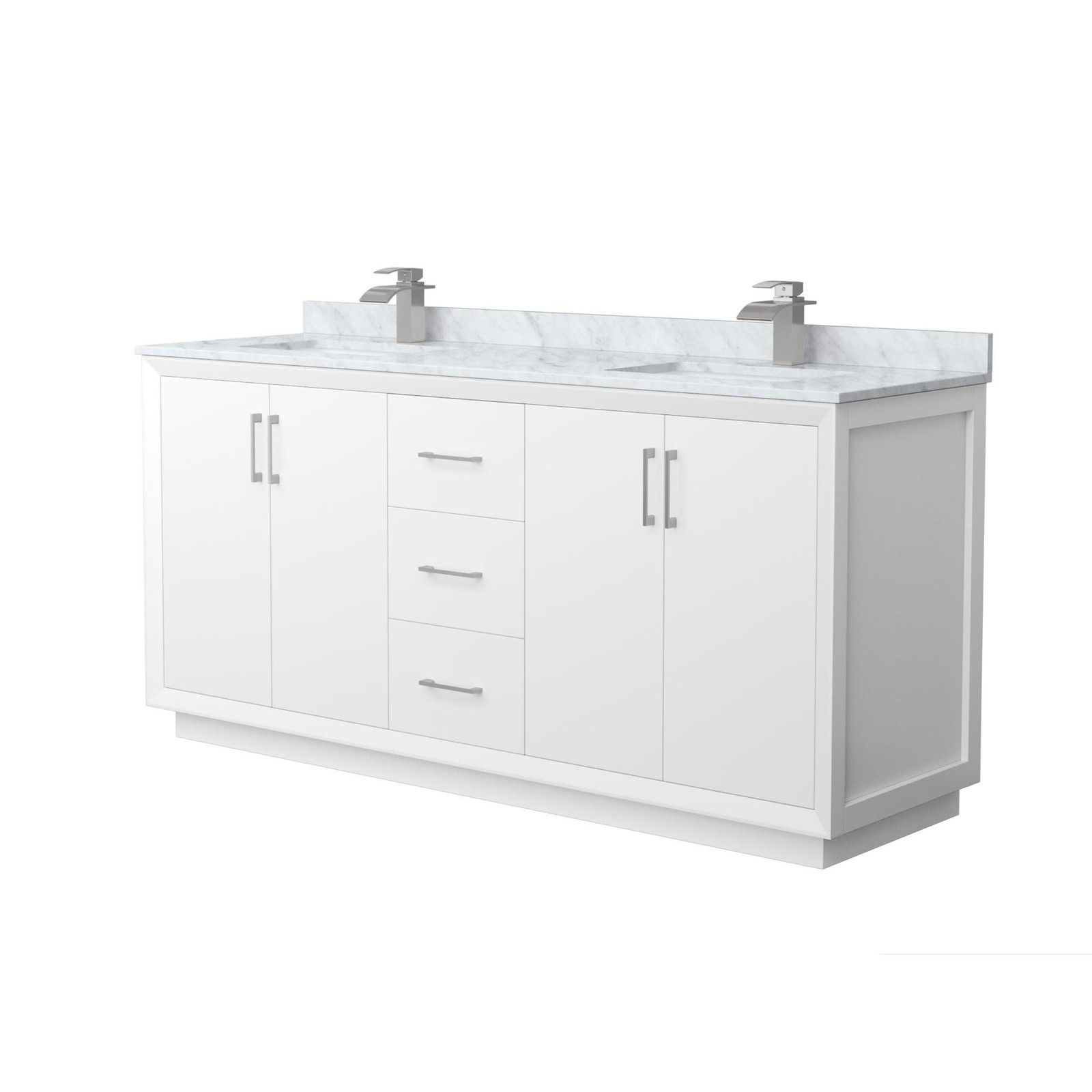 Wyndham Collection WCF414172D-NAT-UNSMXX Strada 72″ – White / Brushed Nickel